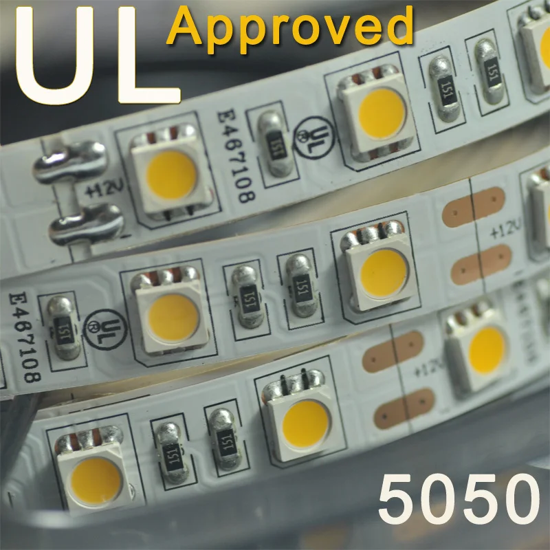 UL Утвержденная Светодиодная лента SMD5050 гибкая сертификация 12V 5 метров (16 4 фута) 300