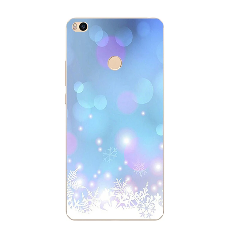 6.44&quot For Xiaomi MAX MAX2 Silicone Phone Case for MIX Shell Thin Mi6 6Plus TPU Bumper Back Cover White Snow Pattern | Мобильные