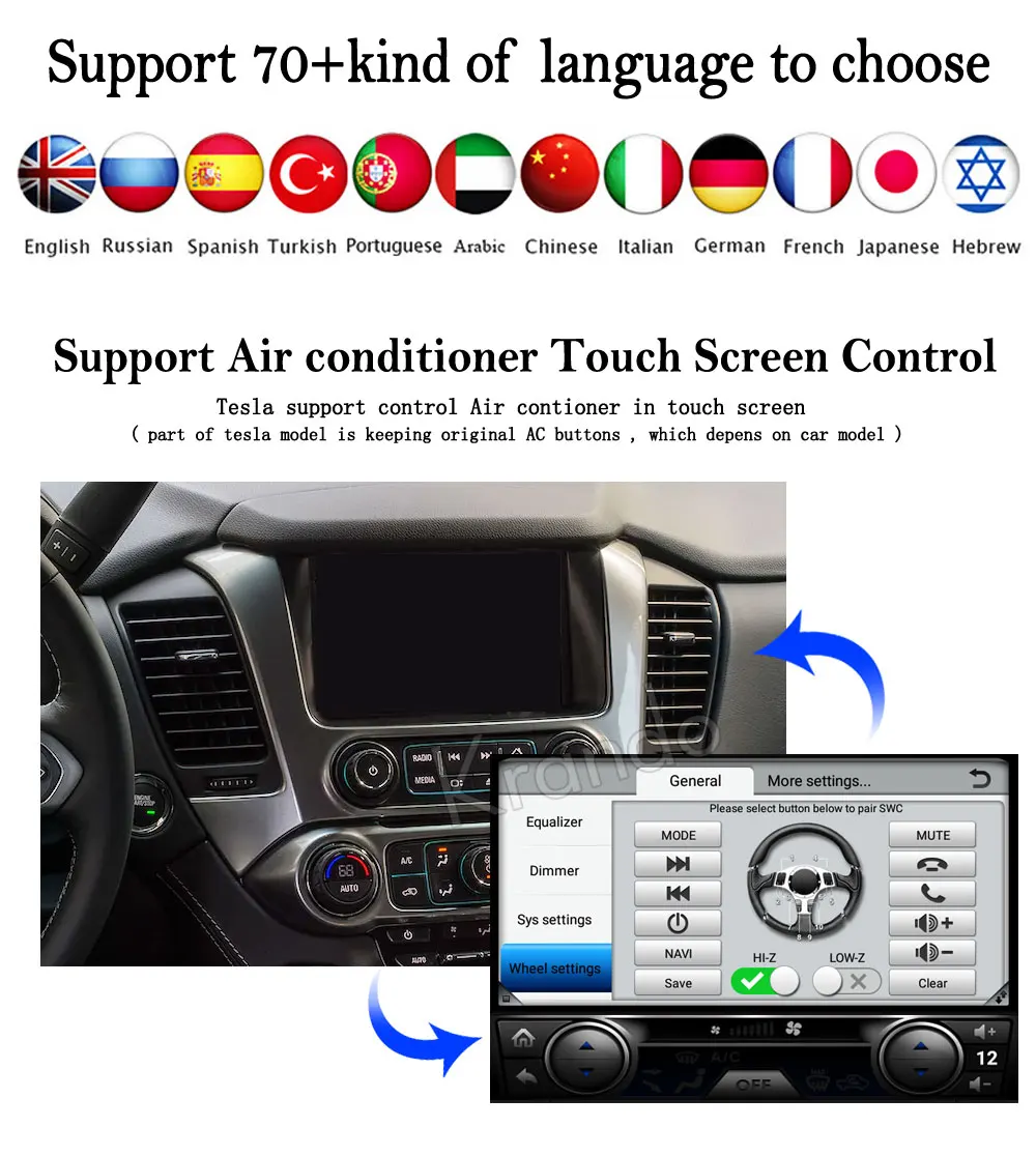 Krando Android 8,1 12," Tesla стиль вертикальный Автомобильный gps для GMC Yukon/Chevrolet Tahoe Suburban+ навигационная система Радио BT