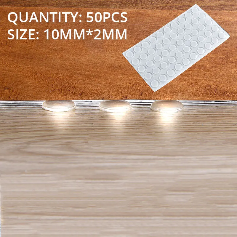 10x2mmx50pcs KAK 30-80 шт Самоклеющиеся силиконовые мебельные накладки для шкафа бамперы Резиновый Буфер Заслонки Подушка Защитная мебельная фурнитура - Цвет: 10x2mmx50pcs