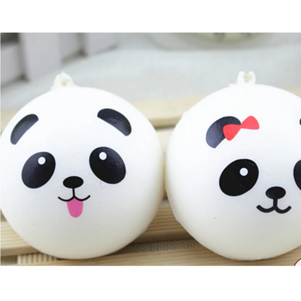 10cm Panda Squishy Charms Kawaii Buns Bread Cell Phone Key Bag Strap Pendant Squishes images - 6