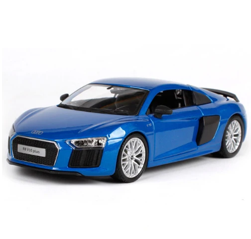 Синий Maisto 1:24 Audi R8 V10 плюс литой модельный автомобиль игрушка для детей Подарки в коробке - Цвет: Синий