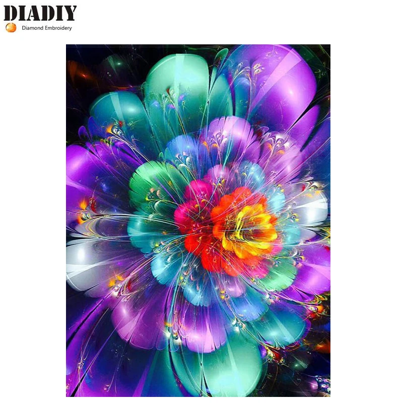 DIADIY 5D DIY Алмазная картина &quotцветные цветы&quot вышивка полностью квадратная