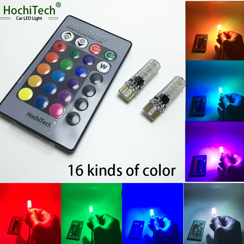 HochiTech T10 LED RGB 194 W5W CANBUS автомобильный габаритный фонарь для Lada Vaz Kalina Priora Niva Samara 2110