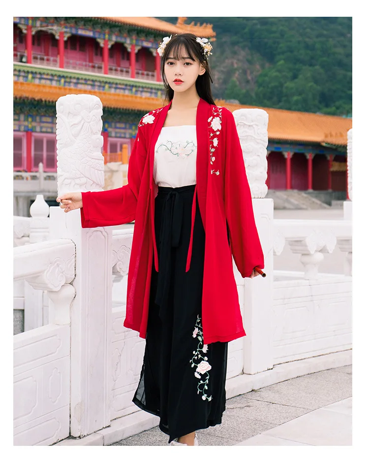 Hanfu/женское летнее платье юбка для девочек в древнем стиле Улучшенный