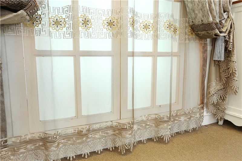 Новая китайская Роскошная прошитая Высококачественная бархатная занавеска для гостиной, спальни, теплые цвета, украшенные плюшевой занавеской s