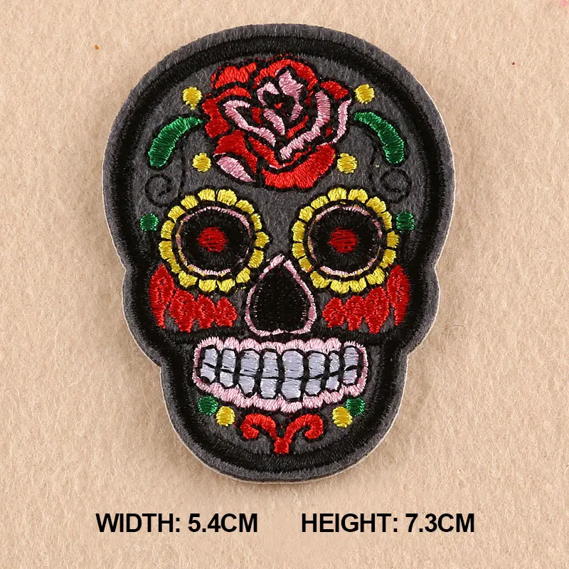 1 шт. 2017 цветок череп скелет вышивка железо на заплатках для одежды Аппликации