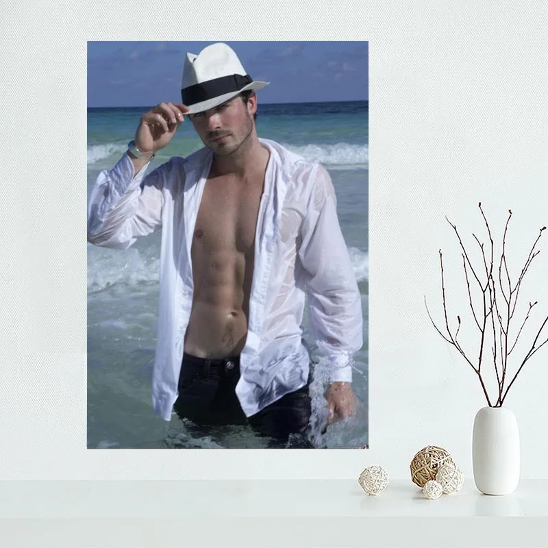 2017 New arrival Custom Ian Somerhalder Canvas Painting Poster Home Decor Cloth Silk Fabric Wall Art for Living Room | Дом и сад