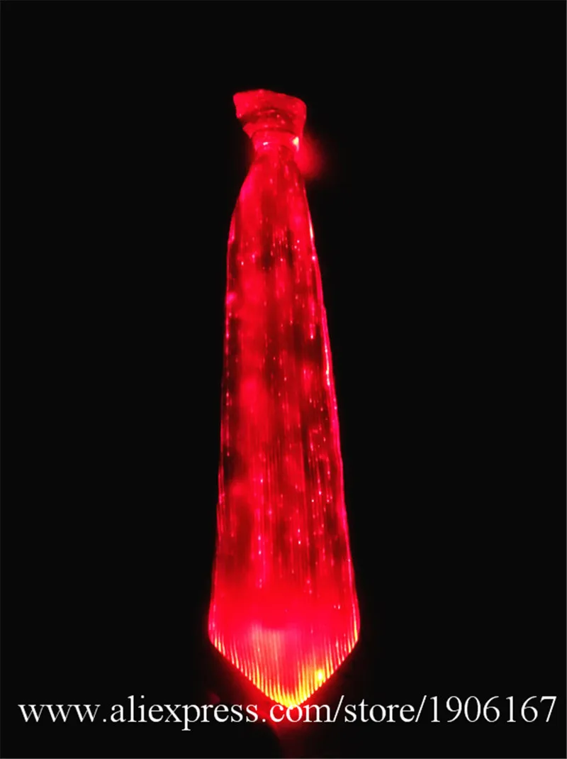 Цветная световая галстук-галетник с волокнами LED для ночного клуба, бара, Хэллоуина и Рождества, светящийся на шее, реквизит для сценических выступлений.