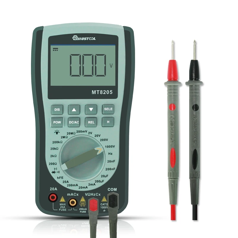 MUSTOOL MT8205 MT8206 MDS8207 MT108T MT110 2 в 1 цифровой Интеллектуальный Ручной осциллограф мультиметр AC/DC сопротивление