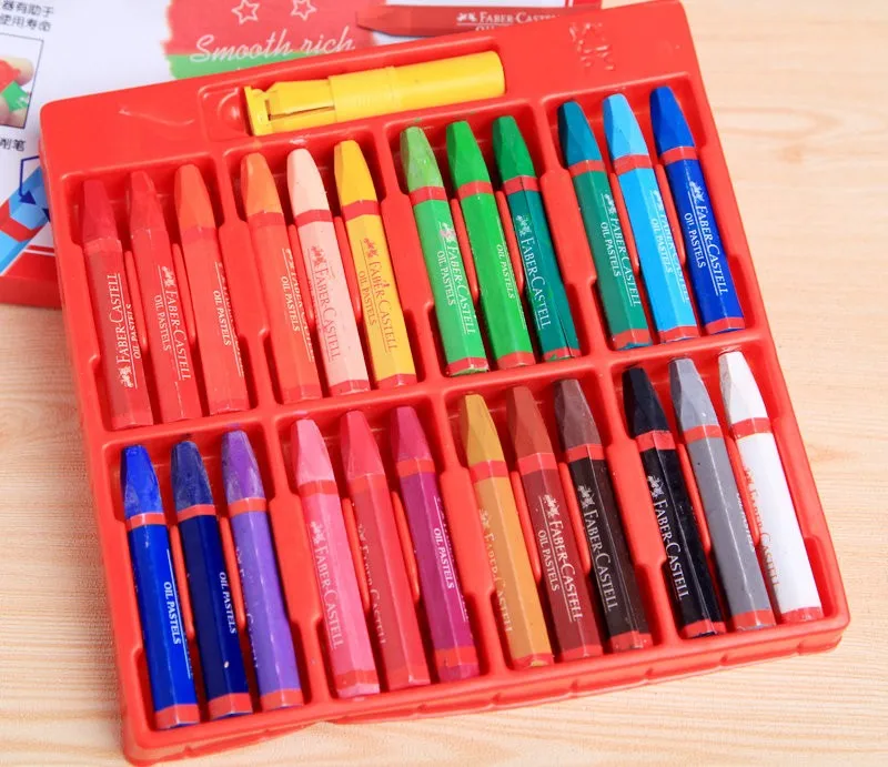 Faber Castell масляная пастель 12/24 цветов Набор Профессиональный воск для рисования Мелки школьные офисные товары для рукоделия
