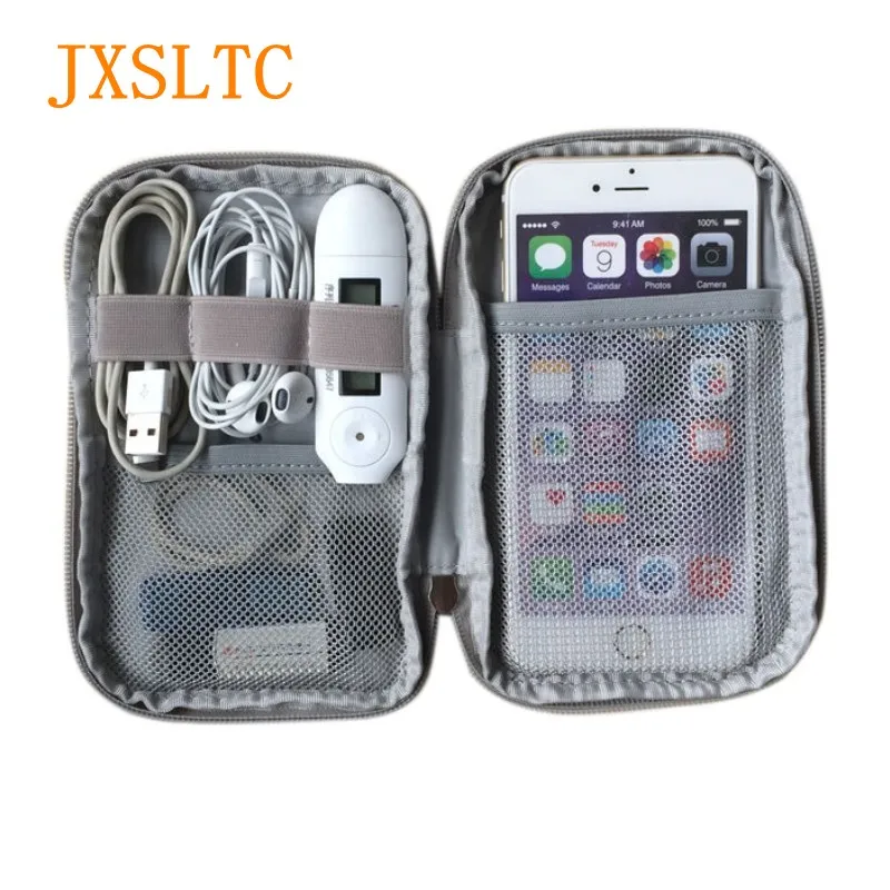 Brand New Electronic Accessories Travel Bag Waterproof Grey Travel Organizer Date Cord SD Card USB Cable Digital Device Bag Trav