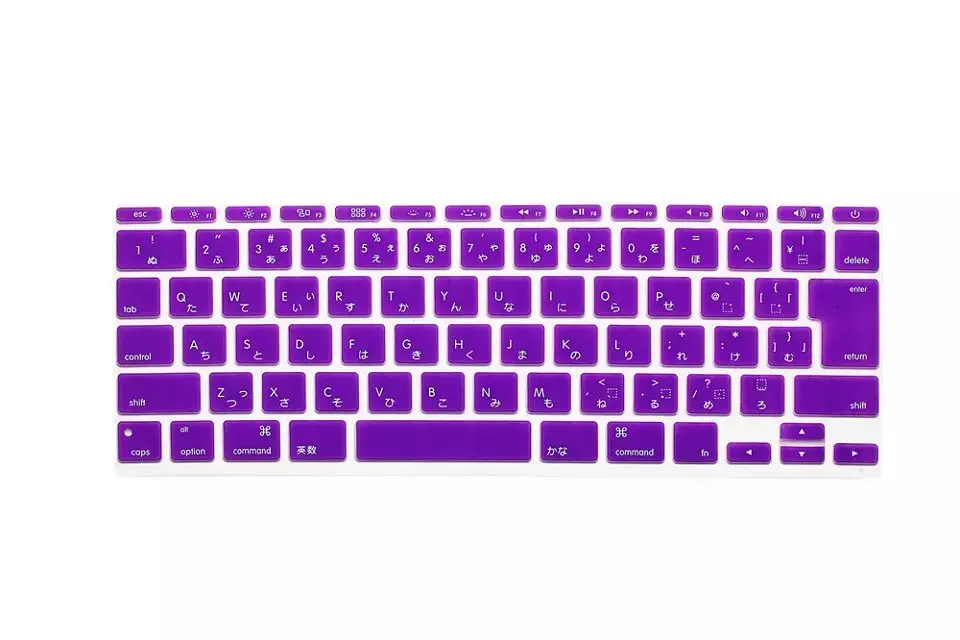 Purple С японской раскладкой ультра тонкий Силикон покрытие для клавиатуры для ноутбука Macbook Air 1" A1370 A1465 клавиатура протектор - Цвет: Purple