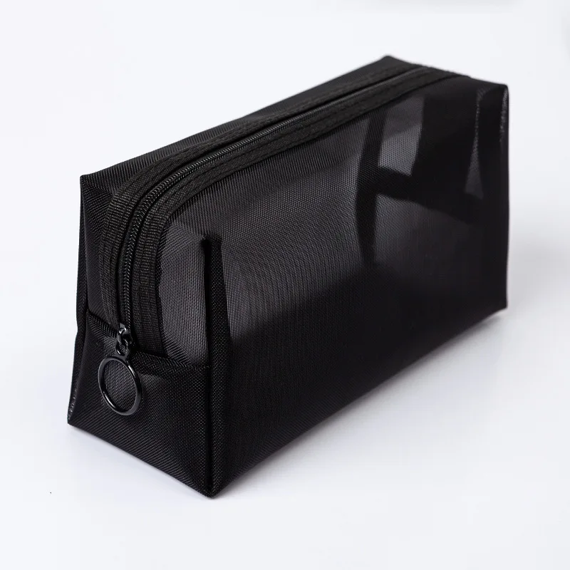 M 18x6x10cm 1 шт., женская и мужская косметичка, прозрачная, для путешествий, модная, маленькая, большая, черная, для туалетных принадлежностей, органайзер, сумки, чехол - Цвет: M 18x6x10cm