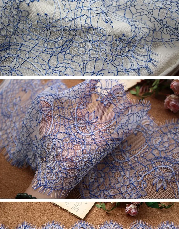 3 м/лот ресницы кружевной ткани 23 см DIY декоративные высококачественные нейлоновые ресницы кружевной отделкой свадебное платье ткань