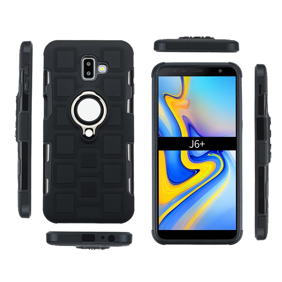 Cover For Samsung Galaxy J4 J6 Plus Prime Silicone Shockproof Phone Case Luxury Armor Ring Stand |