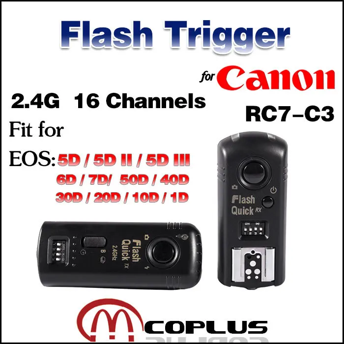 Meike MK-RC7 C3 16 Professional Channels Wireless Flash Trigger Transceivers for Canon EOS 5D Mark II III 6D 7D 10D 20D 30D 50D