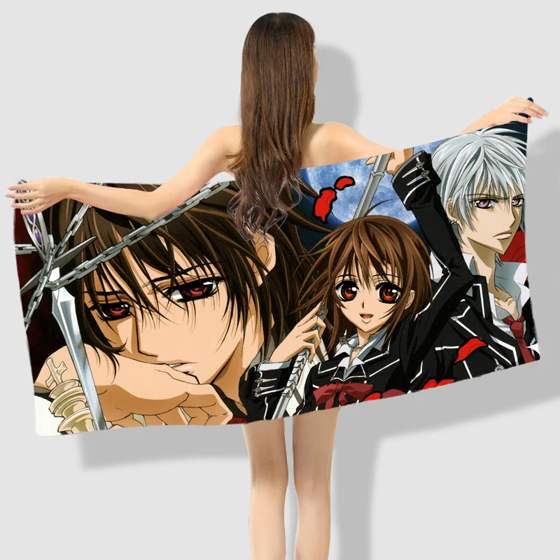 Банное полотенце в стиле аниме манга рыцарь вампира пляжное 002|bath towel 70x140cm|bath