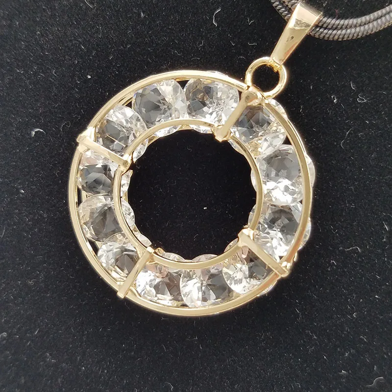 Золотой Кольцо С Бриллиантом Кулон Ожерелье Двенадцать Бриллиантовое Колье