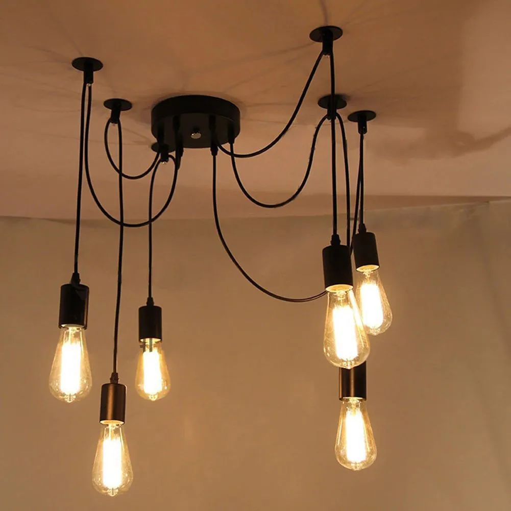 Современная Скандинавская Ретро лампа люстра паук потолочный светильник