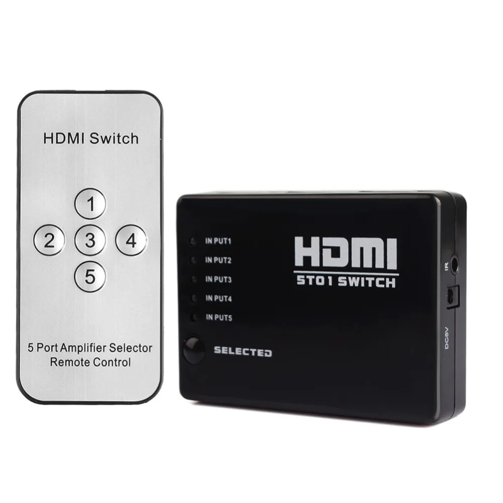 Buyincoins 5 портовый переключатель 1080P HDMI сплиттер пульт дистанционного управления