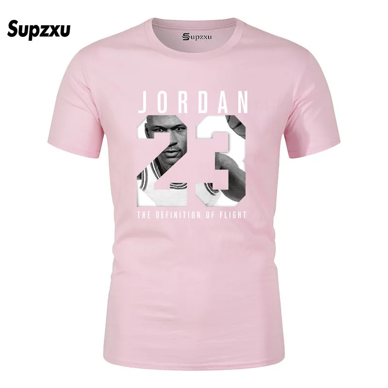 Pink Новая брендовая одежда Jordan 23 Мужская футболка Swag футболка Хлопковая мужская футболка с принтом Homme Фитнес Camisetas хип-хоп Футболка - Цвет: Pink