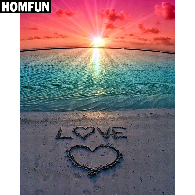 Алмазная живопись HOMFUN Морская любовь алмазная вышивка сделай сам с полными