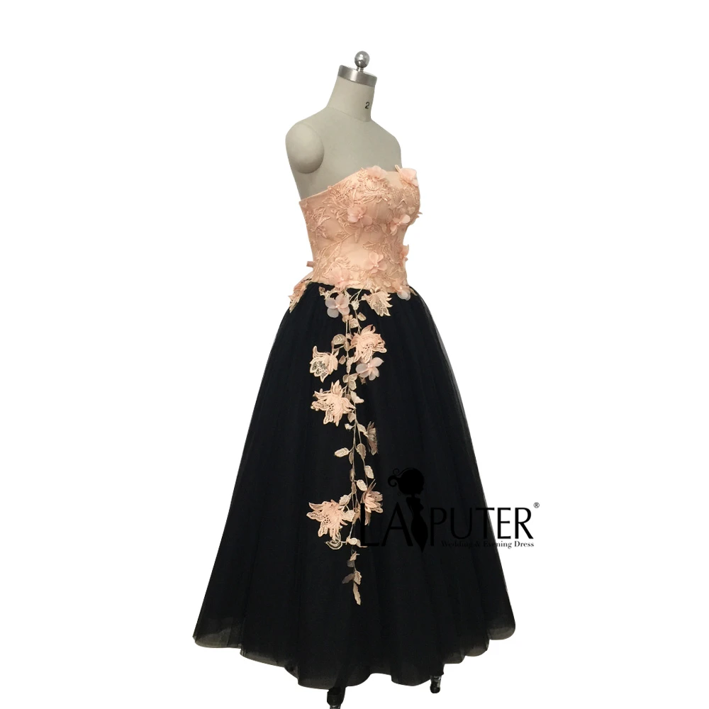 2017 новое поступление без бретелек персиково-розовые кружевные аппликации 3d