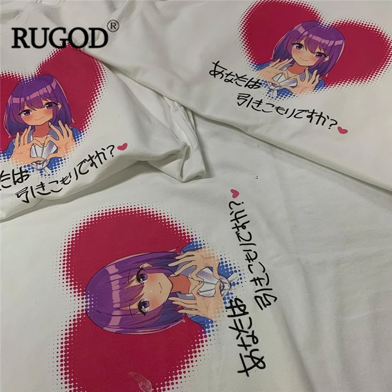 Женская футболка с круглым вырезом RUGOD Повседневная Свободная в японском стиле
