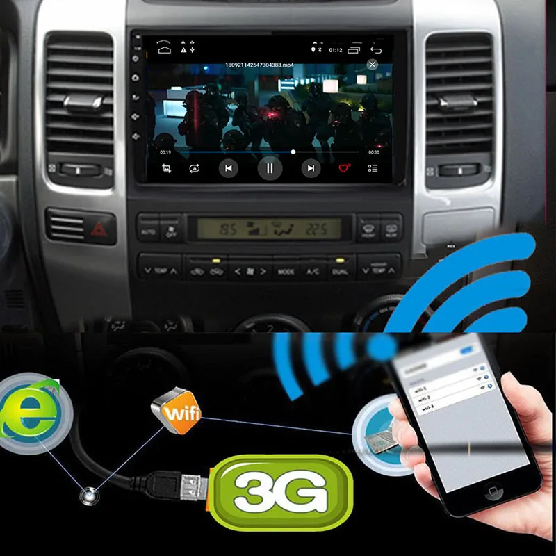 Android 9 0 2 din Автомобильный Радио Мультимедиа dvd для Toyota Prado 120 Land Cruiser 2004 2009 навигация