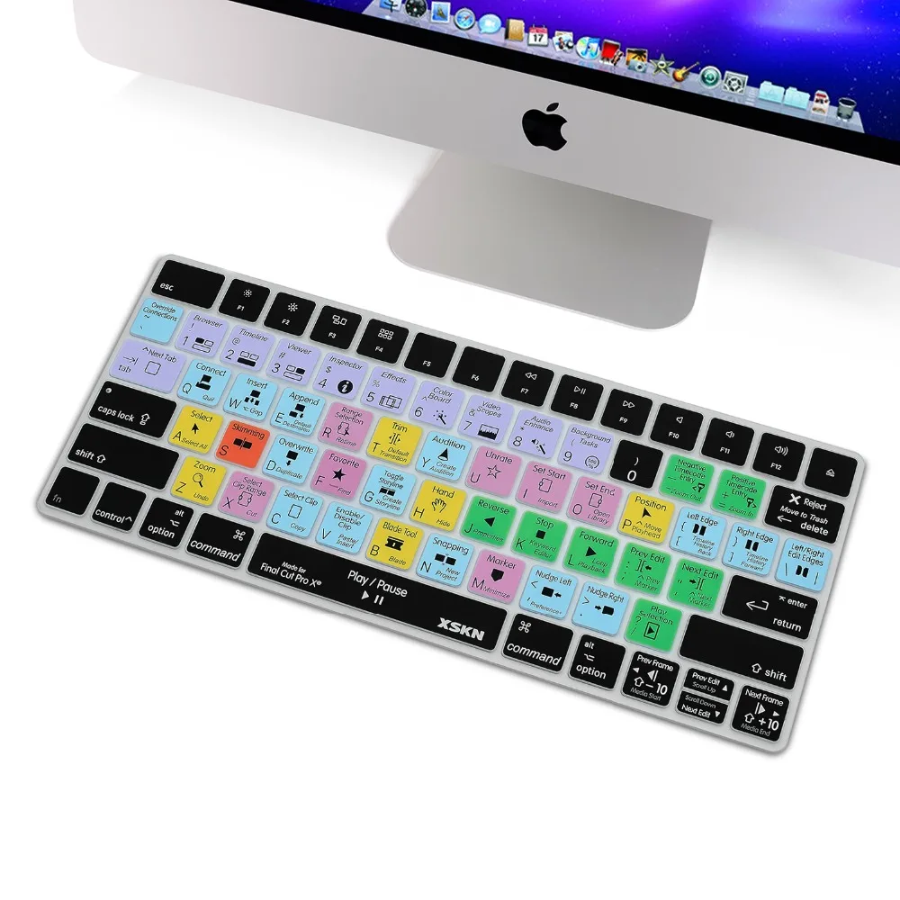 XSKN для клавиатуры Logic Pro X, для Apple iMac, волшебная клавиатура, логика, английские ярлыки, горячие клавиши, силиконовая смарт-наклейка