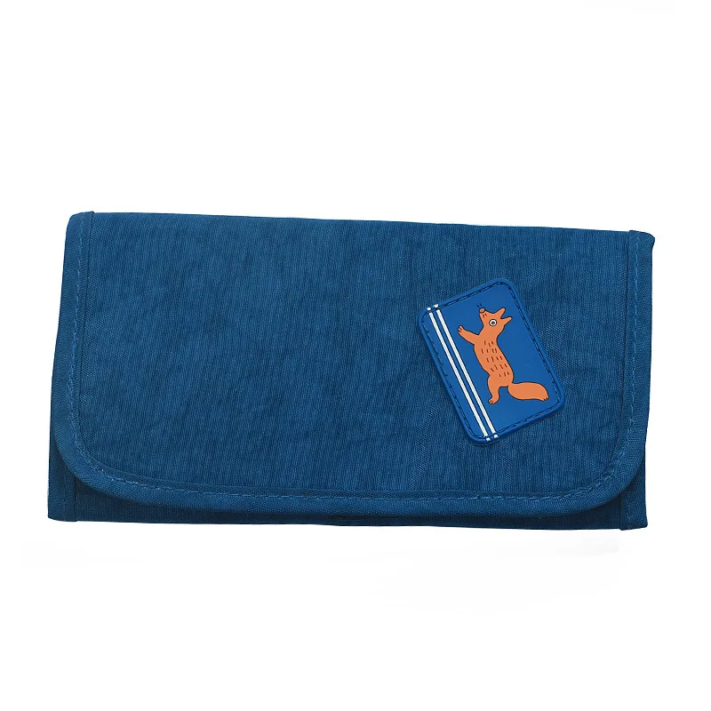 Синий Многофункциональный простой чехол для карандашей, тканевая сумка для карандашей, Большой Вместительный чехол для карандашей с кармашком для карт и паспорта для мужчин и женщин - Цвет: Синий