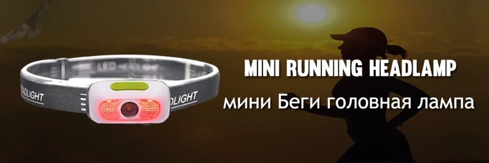 Boruit светодиодные фары ночью работает USB Перезаряжаемые светодиодные фары Водонепроницаемый белый красный SOS мини-кемпинг фары фонарик