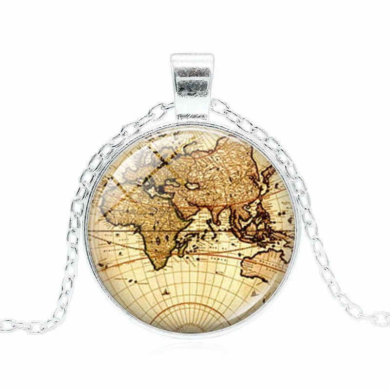 Новое поступление DIY Глобус Цепочки и ожерелья карта полушарий земли кулон