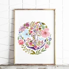 Ручная роспись, акварельный якорь с цветами, Настенная картина на холсте, скандинавские плакаты и принты, Настенная картина, морское искусство, домашний декор