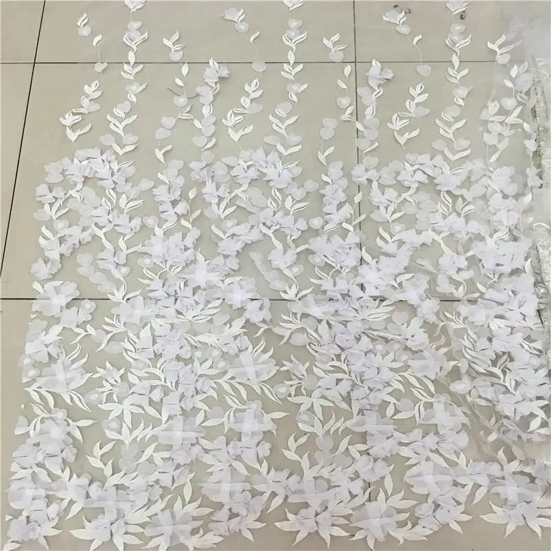As Picture VILLIEA желтая африканская кружевная ткань 3D цветы французская чистая кружевная ткань высокое качество нигерийские кружевные ткани для свадьбы - Цвет: As Picture