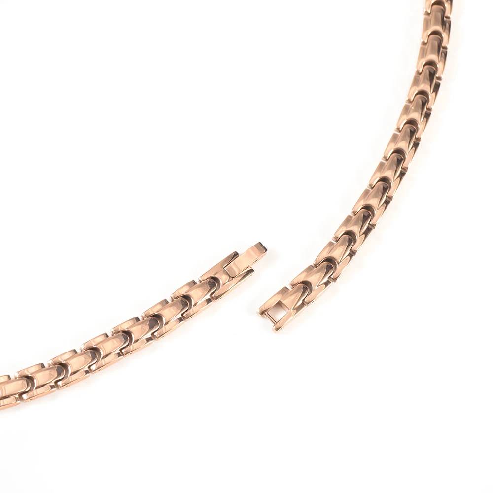 Wollet Jewelry Pure Titanium Magnetic Necklace Women Rose Gold Color Health Care Healing Energy Magnet Copper | Украшения и