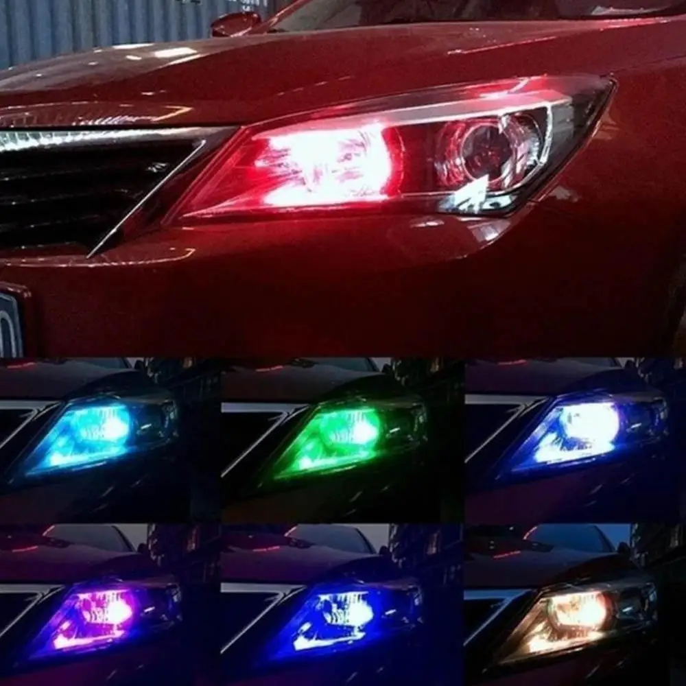 Автомобильный светодиодный T10 5050 6smd красочный с дистанционным Управление широкий мигающий светильник Водонепроницаемый силиконовый номерной знак светильник