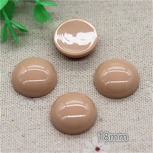 light brown 20pcs 20 шт. 18 мм милые круглые/квадратные/Ротанговые шарики из смолы в Корейском стиле, кабошон, аксессуары для рукоделия, украшение для волос, скрапбукинг - Цвет: light brown 20pcs
