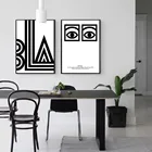 Абстрактная Современная швейцарская картина BLA Motto, черно-белые постеры с принтом, настенные художественные картины для гостиной, домашнего декора