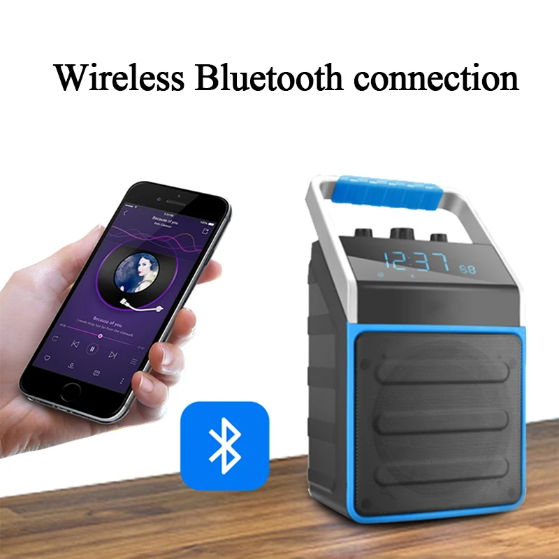 SOAIY беспроводной Bluetooth динамик открытый большой объем сабвуфер квадратный танец