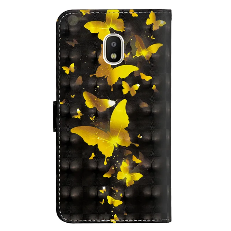 Роскошный чехол-бумажник из искусственной кожи с 3D рисунком для Samsung Galaxy J3 2018