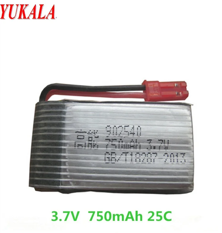 

YUKALA X300 X400 X500 X800 V22.4G RC quadcopter RC drone spare parts 3.7V 750mah Li-po battery 2pcs/lot Free shipping