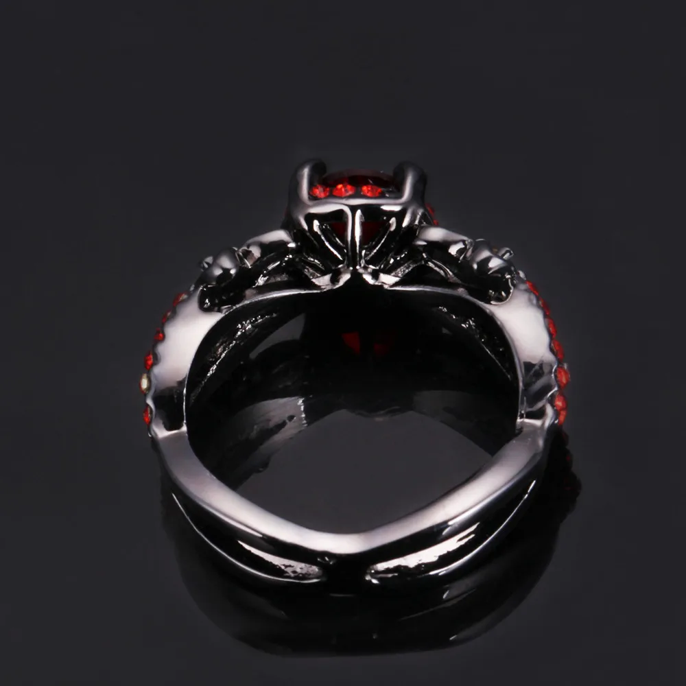 Модное Новое красное кольцо из циркона черного золота дамское AAA Циркон