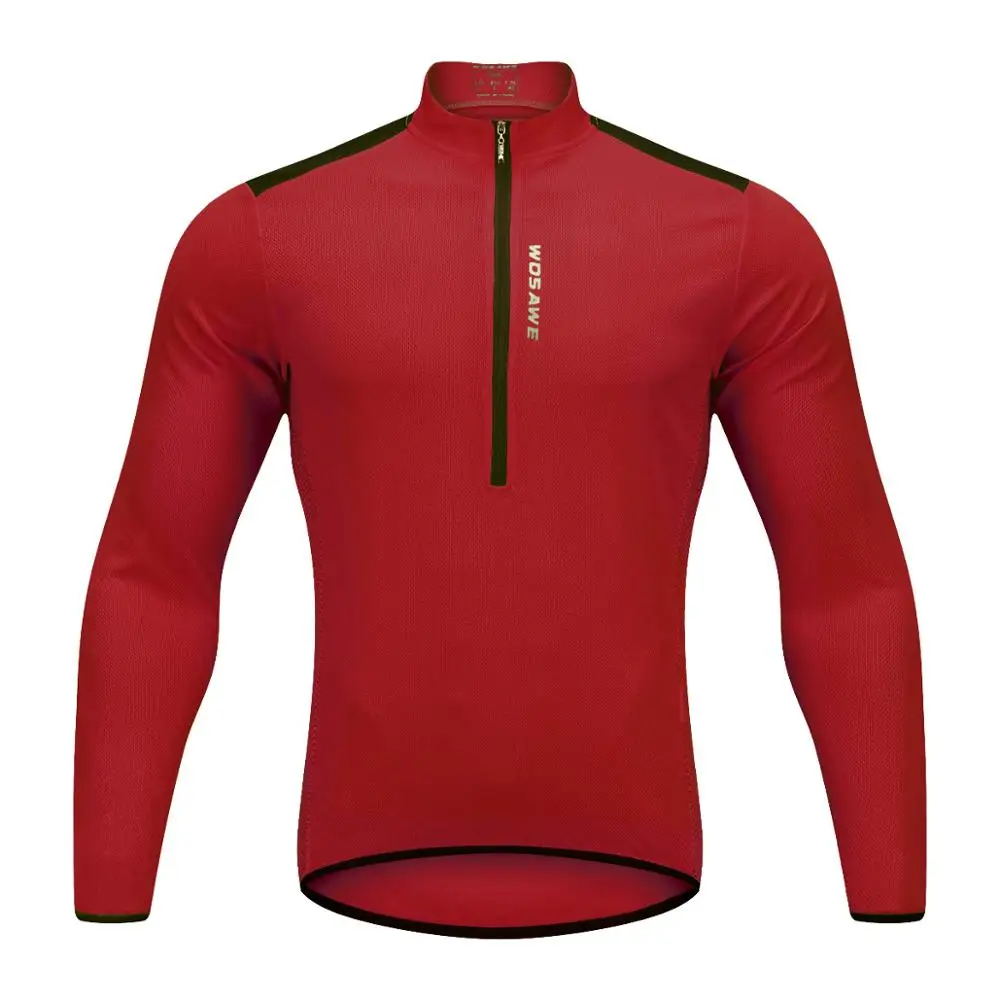 WOSAWE, Мужская одежда, Ropa Ciclismo, гоночный велосипед, Джерси, Майки для велоспорта, с длинным рукавом, MTB, рубашки, половина молнии, велосипедная одежда