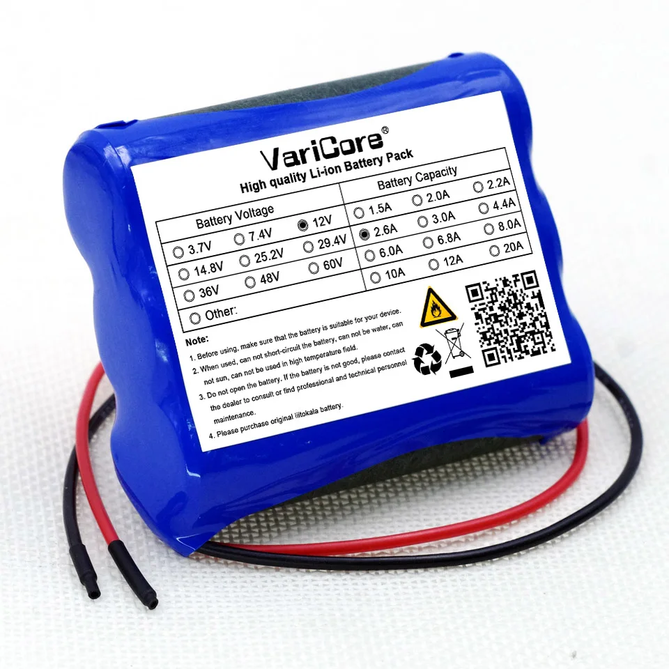 VariCore новая 12В 2600mAh 18650 литий ионная батарея камера CCTV аккумуляторная 12 6 V до 11 1