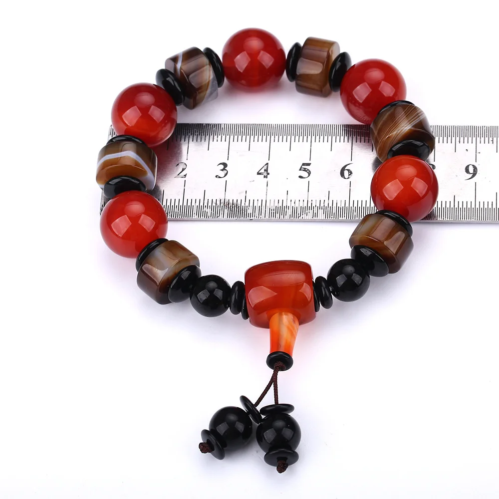 Yumten халцедон Камень Браслет Для мужчин естественный Lucky Бусины Jewelry Интимные