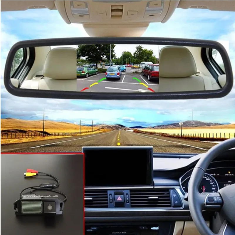 2in 1 5 дюймов TFT LCD Автомобильный зеркальный монитор заднего вида комплект парковки