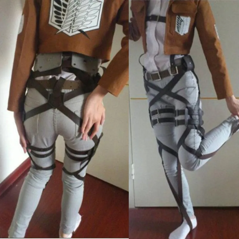 Костюмы унисекс на Хэллоуин, атака на титанов, Shingeki No Kyojin Recon Corps, ремни для косплея, регулируемые ремни, наборы