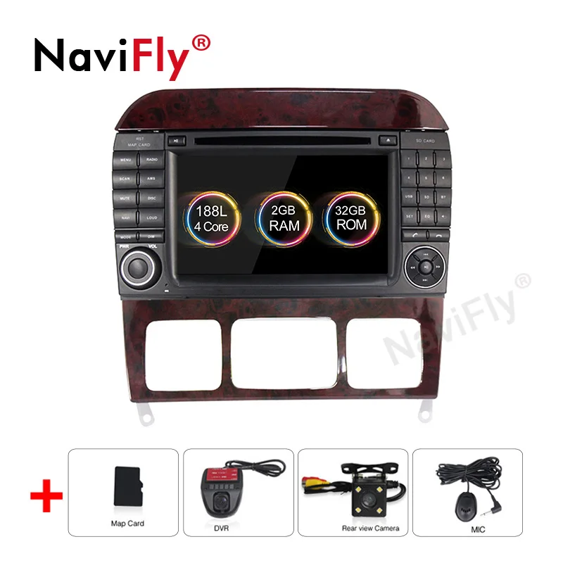 Car dvd camera DVR 2din 2+ 32G Android 9,1 автомобильный dvd Радио мультимедийный плеер gps для Mercedes-Benz s-класс W220 S280 S320 S430 S500 S55 W215 wifi USB - Цвет: Car dvd camera DVR